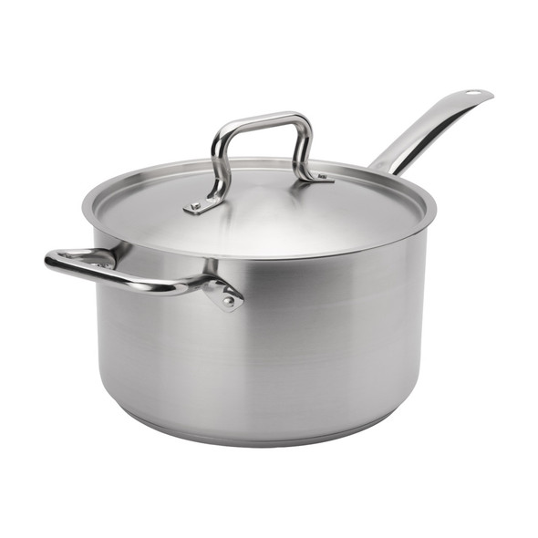 Browne 5734033 Elements Stainless Steel Sauce Pan & Lid, 3.5 Qt.