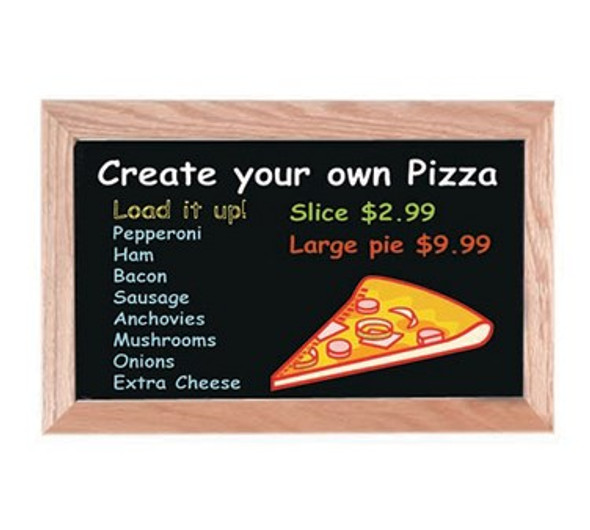 Aarco BOC1218NT Neon Black Marker Board, 12" H x 18" W, Oak