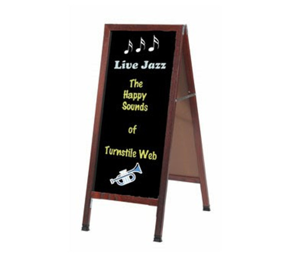 Aarco MA-3B Sidewalk A-Frame, Black Chalk Board, 18" x 42", Cherry Aarco MA-3B Sidewalk A-Frame, Black Chalk Board, 18" x 42", Cherry