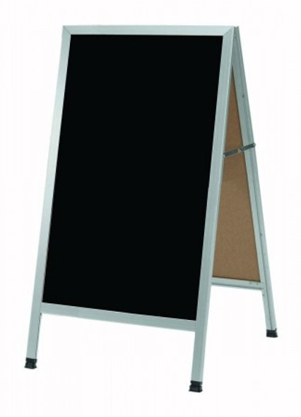 Aarco AA-11 Sidewalk A-Frame, Black Marker Board, 24" x 42", Aluminum Frame Aarco AA-11 Sidewalk A-Frame, Black Marker Board, 24" x 42", Aluminum Frame