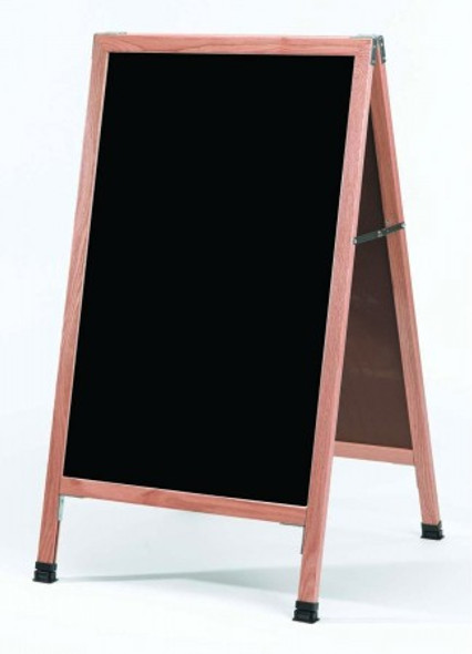 Aarco A-11 Sidewalk A-Frame, Black Marker Board, 24" x 42", Oak Aarco A-11 Sidewalk A-Frame, Black Marker Board, 24" x 42", Oak