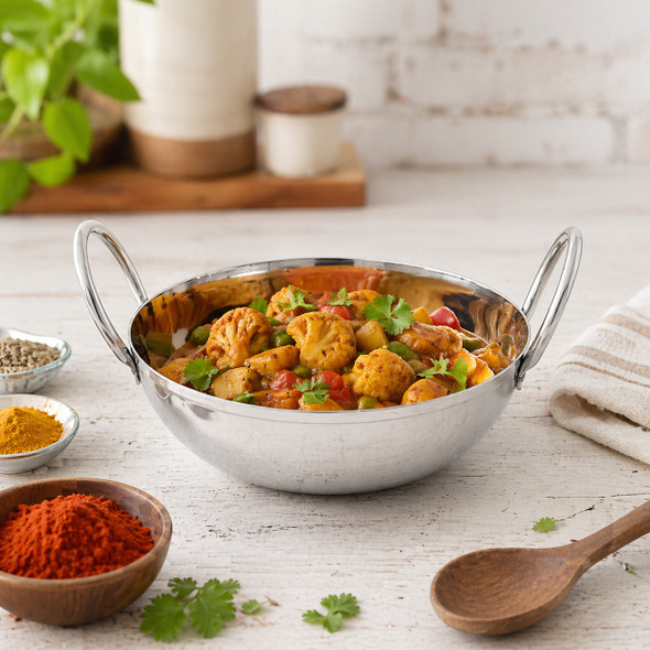 American Metalcraft BD45 16 Oz. Stainless Steel Balti Dish