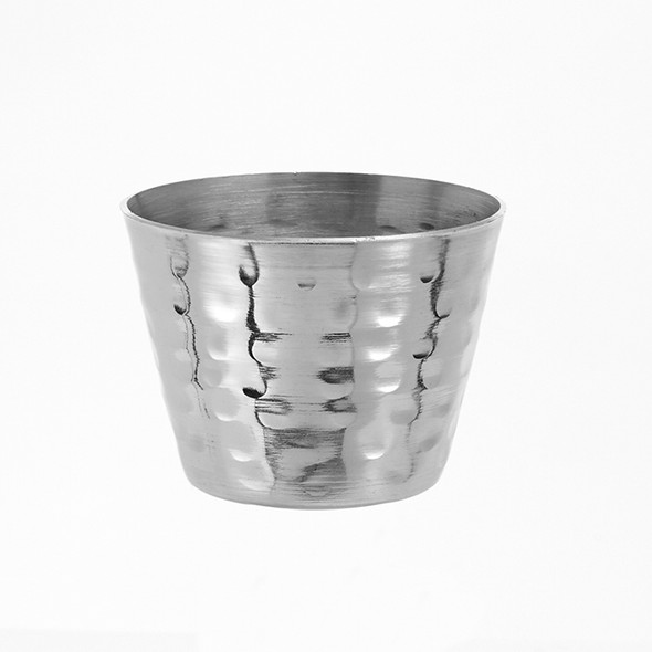 American Metalcraft HAMSC 2.5 Oz. Round Hammered Stainless Steel Sauce Dish, 2-1/4" x 1-3/4"