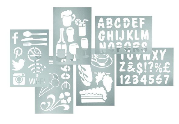 American Metalcraft SECSTN5/SECSTEN-5 Stencil Set, Letters, Numbers & Symbols