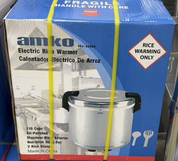 AMKO SEJ-22000 Electric Rice Warmer, 50 Cups, 21 Liter, Stainless Steel