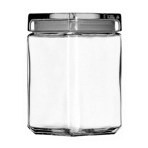 Anchor Hocking 85588R Square Jar, 1-1/2 qt, stackable