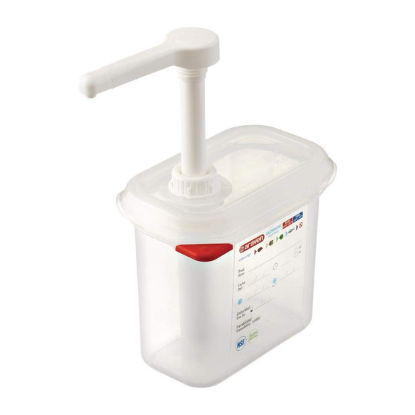 Araven 01362 Condiment Pump Dispenser, 1.5 qt, Translucent