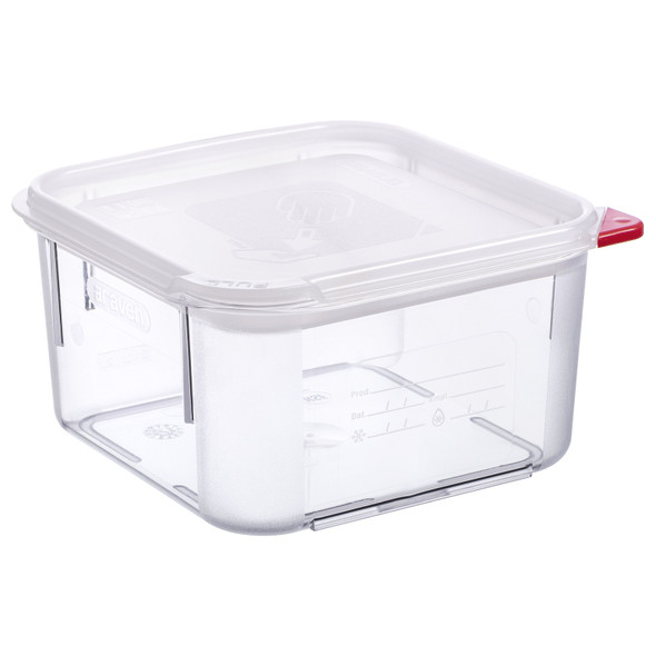 Araven 91851 Clear Storage Container & Lid, 2.1 Qt., Square