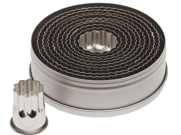 ATECO 5307 Cutter Set, Round, Fluted, 11 Pieces