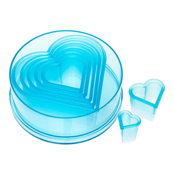 ATECO 5751 Plain Heart Cutter Set, 7 Pieces, Plastic, ABS