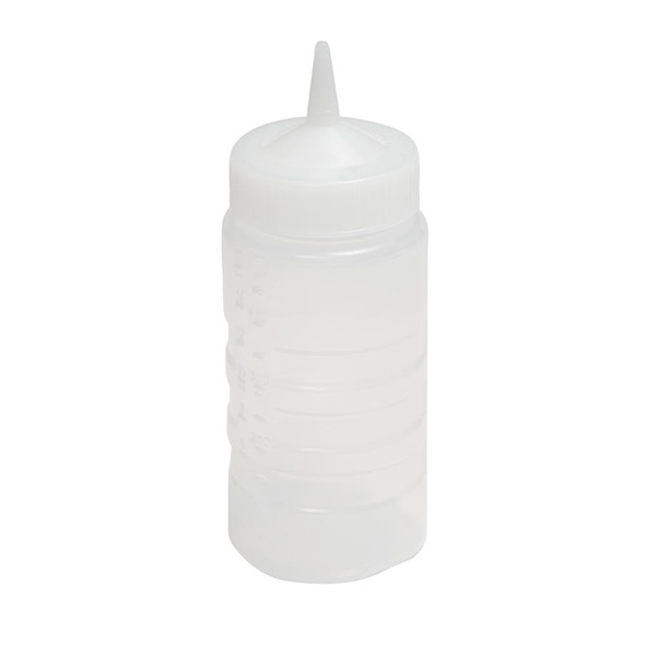 Vollrath 4916-13 Squeeze Bottle, Wide Mouth, Ribbed, 16 oz, Clear
