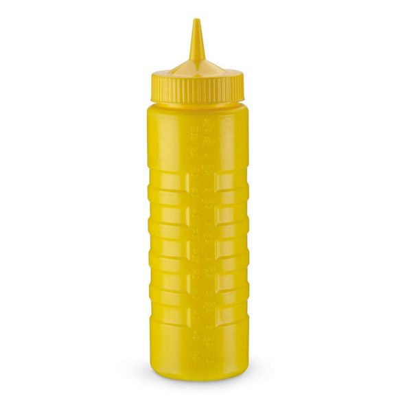 Vollrath 4932-08 Squeeze Bottle, Wide Mouth, Ribbed, 32 oz, Yellow