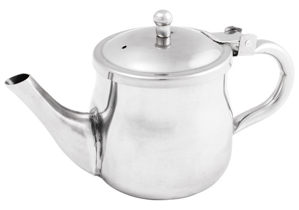 Winco GS-10 10 oz. Gooseneck Teapot, Stainless Steel