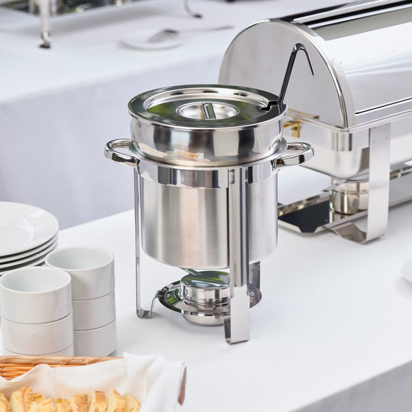 Winco 207 Stainless Steel Soup Warmer, 7 qt.