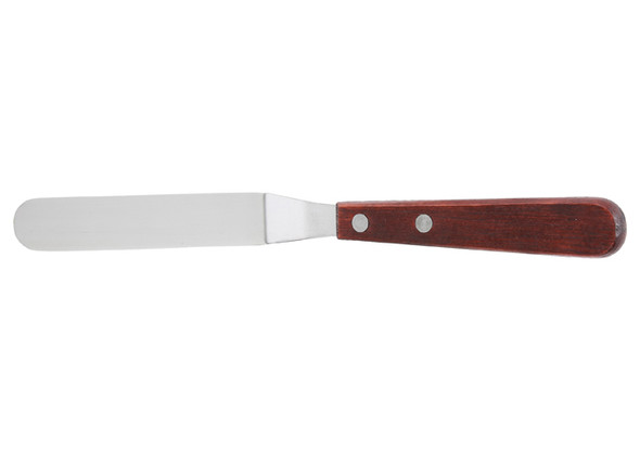 Winco TOS-4 Icing Spatula, 4-1/4" Blade, Offset, Wood Handle