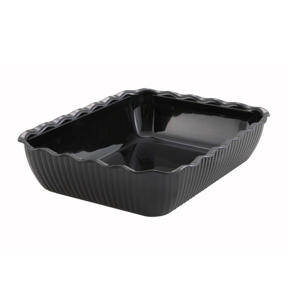 Winco CRK-13K Deli Crock, 13" x 10" x 3", Black