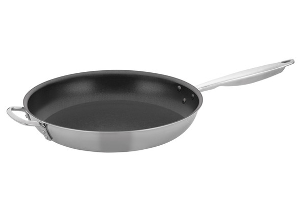 Winco TGFP-14NS Fry Pan, 14", with Helper Handle, Triply, Non-Stick