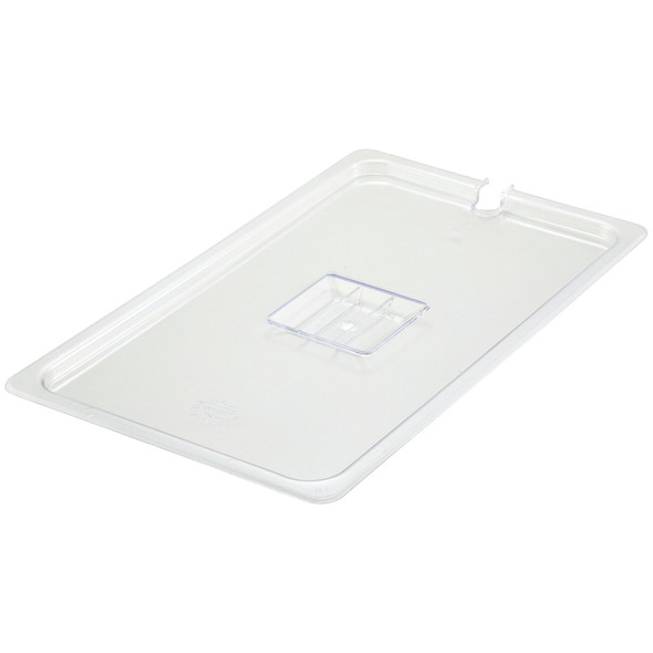 Winco SP7100C Food Pan Cover, Full Size, Slotted, Clear, NSF