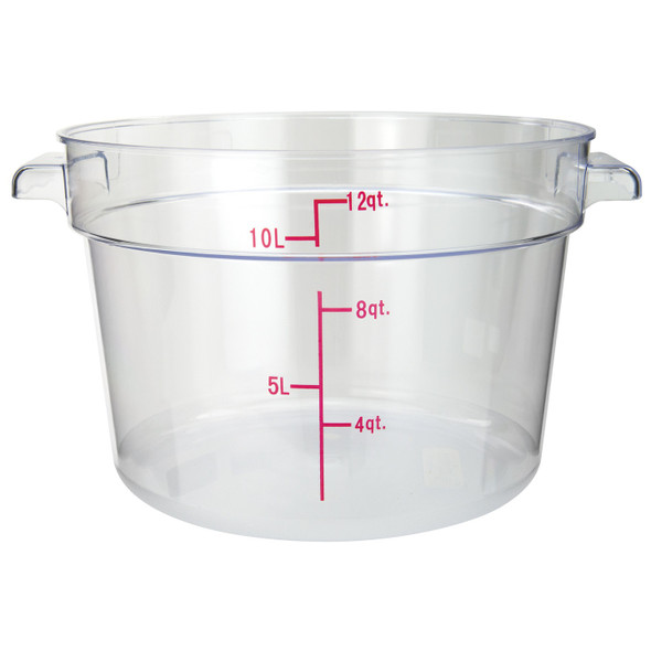 Winco PCRC-12 Round Food Storage Container, 12 qt, Clear Polycarbonate
