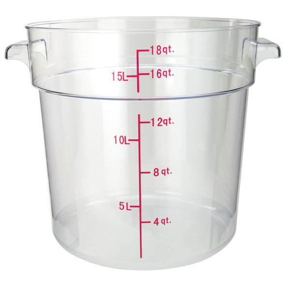 Winco PCRC-18 Round Food Storage Container, 18 qt, Clear Polycarbonate