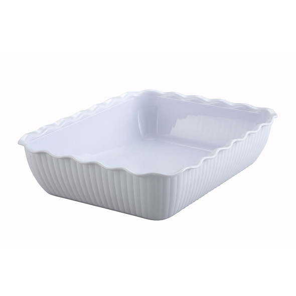 Winco CRK-13W Deli Crock, 13" x 10" x 3", White