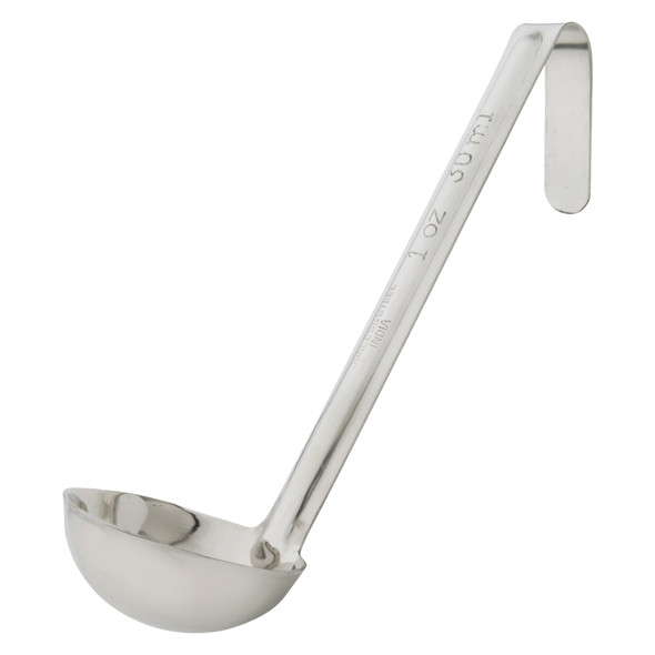 Winco LDI-10SH Ladle, 1 oz., 6" Handle, One-Piece, Stainless Steel