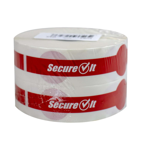 National Checking P17SI-2 Secure It Permanent Labels, 1" x 7", Red, 2 Rolls Pk