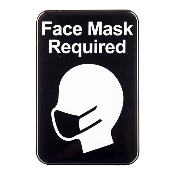 Tablecraft 10541 "Face Mask Required" Sign, 9" x 6", Plastic, Black & White