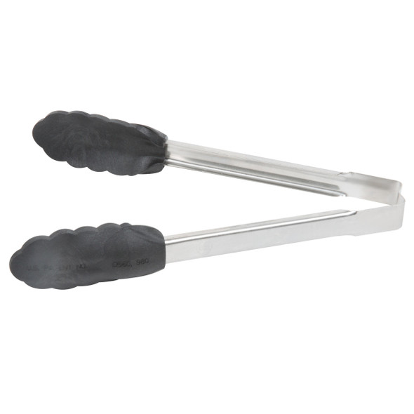 Vollrath 4780912 Utility Tongs, One-Piece, 9-1/2", Black Nylon End, Stainless