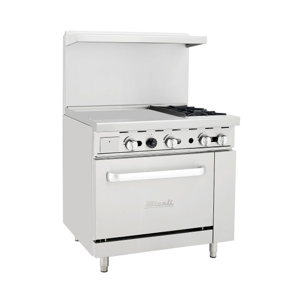 Migali C-RO2-24GL 36" Range With Griddle - 121,000 BTU, Gas (C-RO2-24GL) Migali C-RO2-24GL 36" Range With Griddle - 121,000 BTU, Gas (C-RO2-24GL)