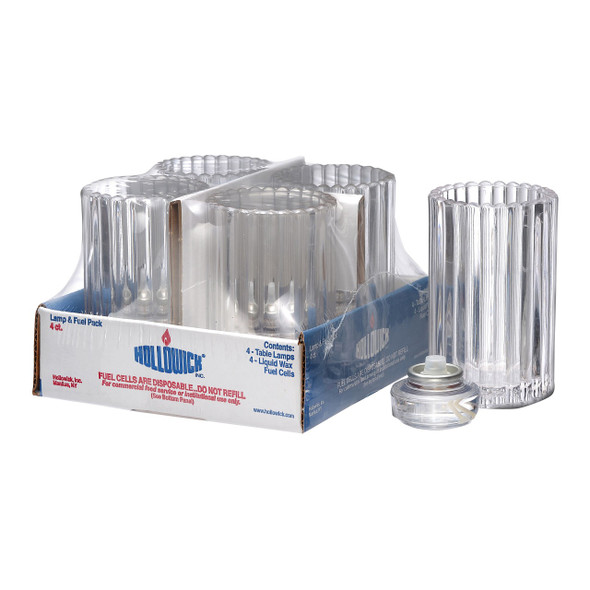 Hollowick 1502C-4 Lamp & Liquid Fuel Cells, Rod Lamp, Clear - 4/Pack