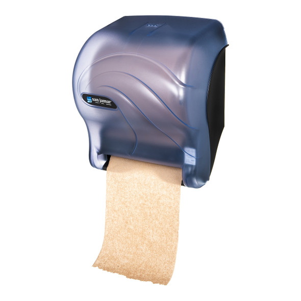 San Jamar T8090TBL Tear-N-Dry Essence Paper Towel Dispenser, Automatic, Blue San Jamar T8090TBL Tear-N-Dry Essence Paper Towel Dispenser, Automatic, Blue