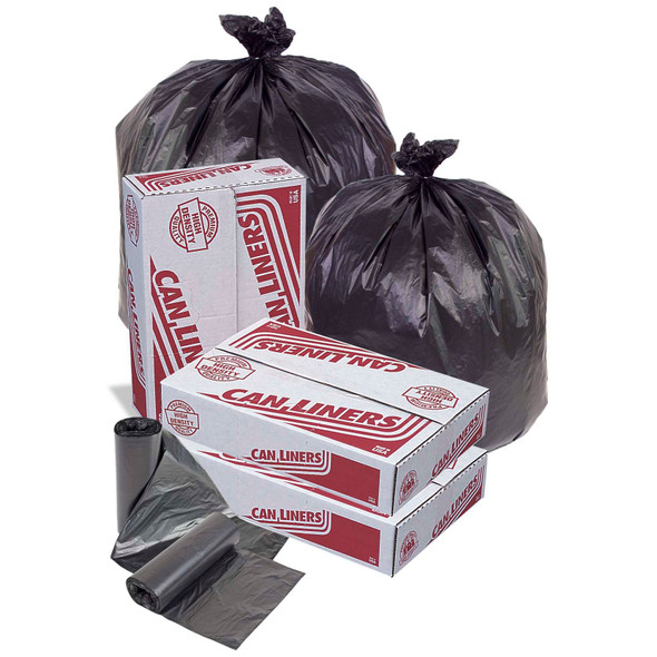 Pitt Plastics 40 - 45 Gallon Garbage Liners, Black, 40" x 48", Roll (150pcs/case)