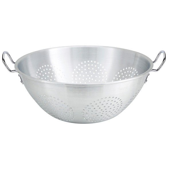 Winco ALO-16H Aluminum Colander with Handles, 16 Qt., 16-1/8"
