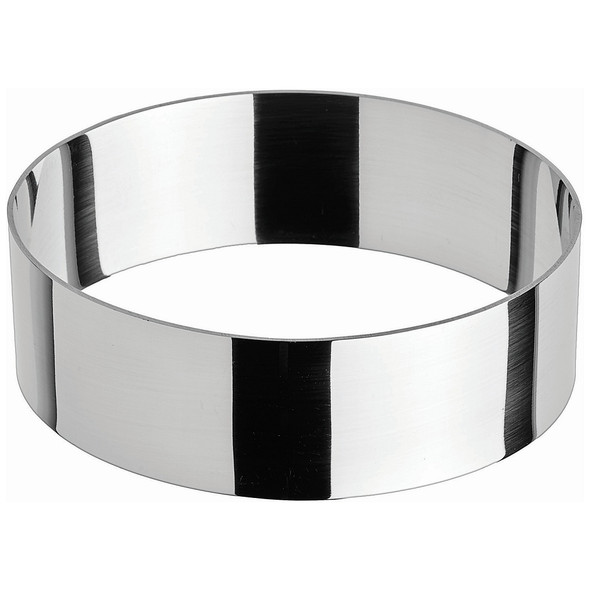 Winco SPM-41O Stainless Steel Pastry Mold, Oval, 4"W x 1-3/8"H