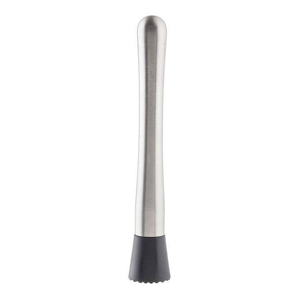 Tablecraft 10475 Muddler, with Plastic Tip, 8-1/4"L, Brushed Stainless Finish