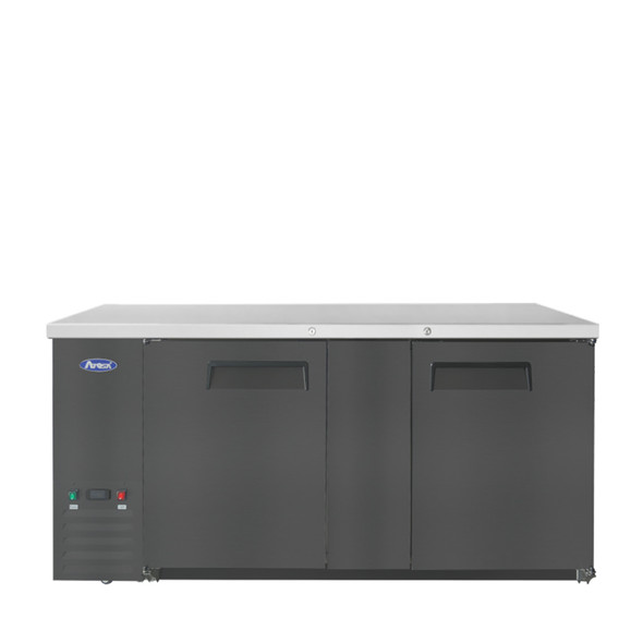 Atosa SBB69GRAUS2 69" Shallow Depth Double Solid Door Back Bar Cooler