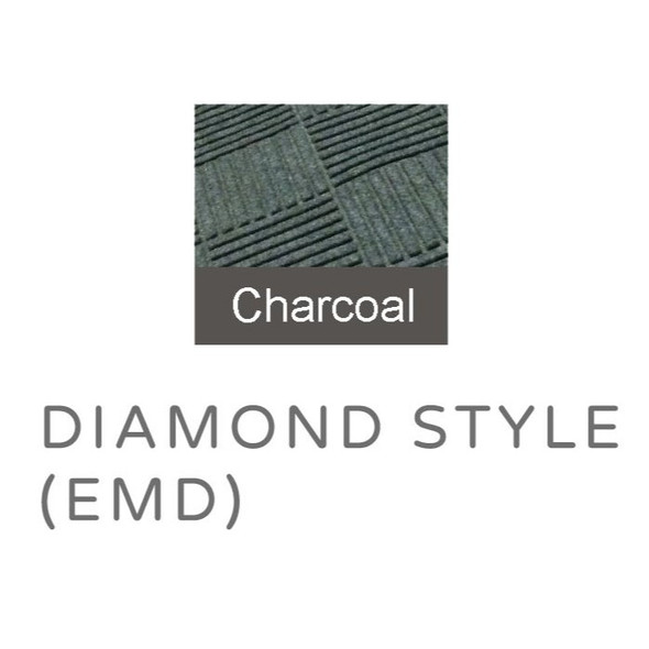 Axia EMD0310C Charcoal Carpet Mat, Diamond, 3'x10'