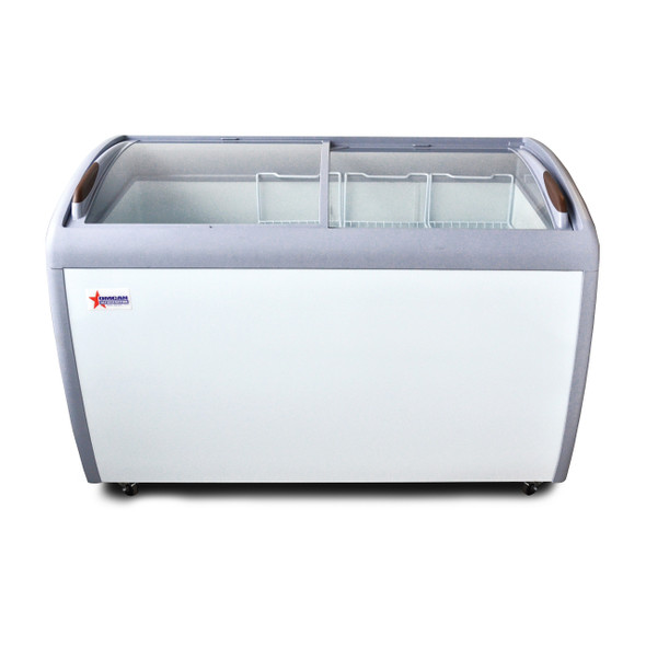 Omcan FR-CN-1245 50" Ice Cream Freezer with Curved Glass Top, 12.8 cu. ft. Omcan FR-CN-1245 50" Ice Cream Freezer with Curved Glass Top, 12.8 cu. ft.