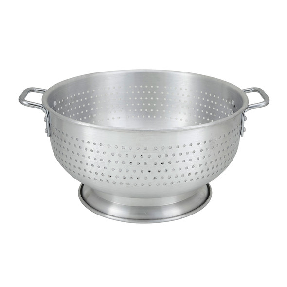 Winco ALO-8BH Aluminum Colander with Handles and Base - 8 Qt., 12"