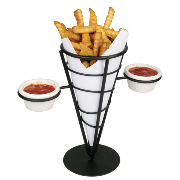 Winco WBKH-5 Black Wire French Fries Holder, Single Cone