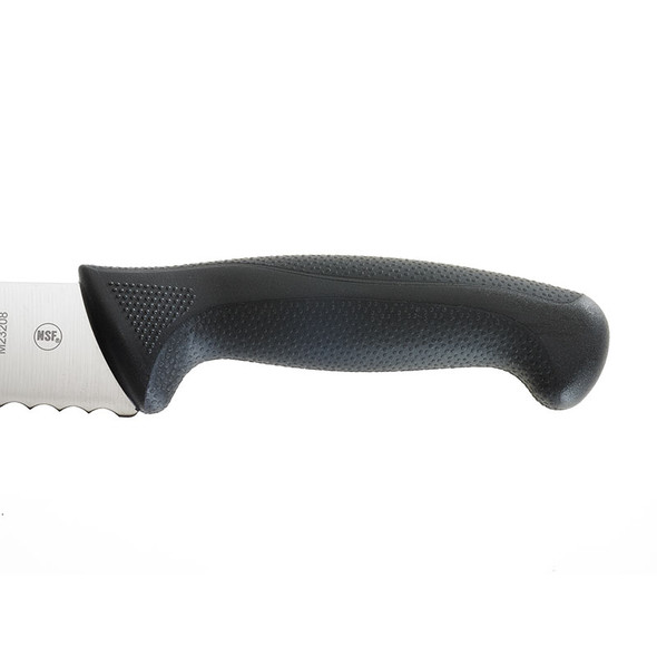Mercer Culinary M23208 Millennia 8" Wavy Edge Wide Bread Knife, Black Handle