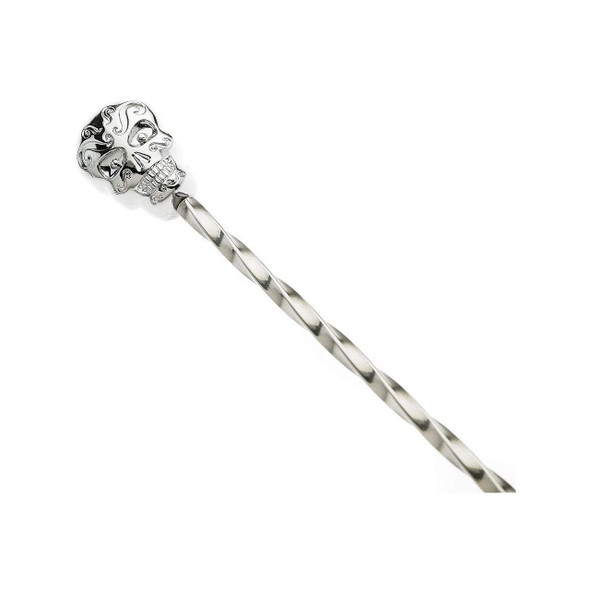 Barfly M37012SUS Bar Spoon, 13", Sugar Skulls Decorative Shaped End