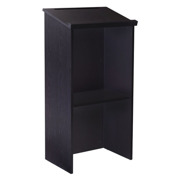 Alpine 661-01-BLK Slanted Top Black Podium with Shelf