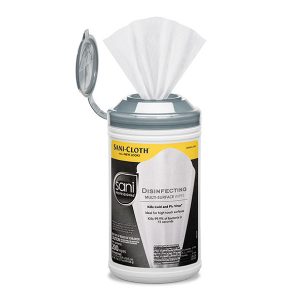 Sani Professional P22884 Disinfecting Multi-Surface Wipes, 200 Count