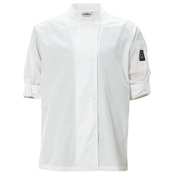Winco UNF-12WXL Chef Jacket, Roll Tab Long Sleeve, White, X-Large