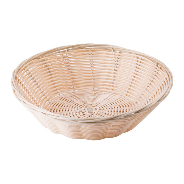 Tablecraft 1175W Round Natural Polypropylene Basket, 8.5" x 2.25"