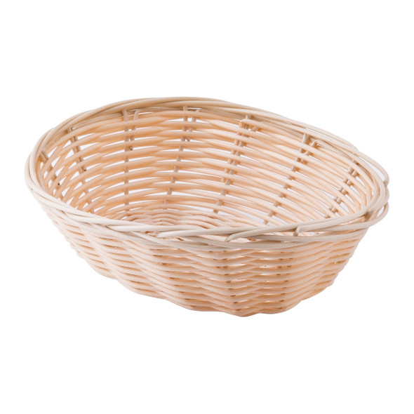Tablecraft 1171W Oval Natural Polypropylene Basket, 7" x 5" x 2"