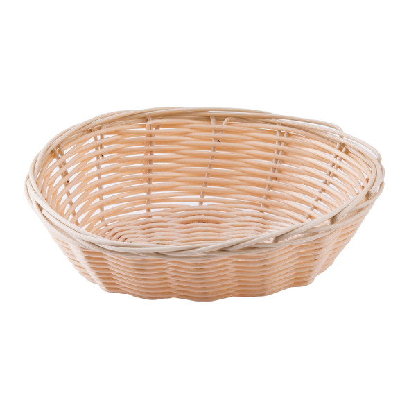 Tablecraft 1171W Oval Natural Polypropylene Basket, 7" x 5" x 2"