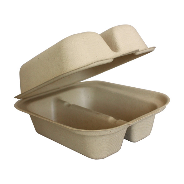 World Centric TO-SC-T2 8" x 5" x 3" Fiber Taco Box, 2-Compartment Container (300/Case) World Centric TO-SC-T2 8" x 5" x 3" Fiber Taco Box, 2-Compartment Container (300/Case)